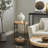 Asherman Rattan 2 Tray Shelves Side End Brown Accent Table with Metal Bamboo Inspired Legs