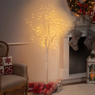 white decorative tree with lights