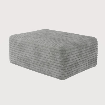 Corduroy Sofa Ottoman with Foam-Filled, No Assembly Required Upholstered Bench/Footstool, Soft Textured Fabric