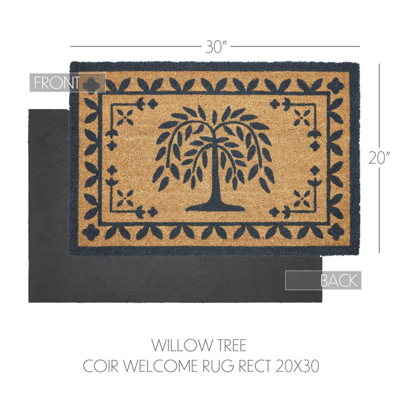 Willow Trees Coir Rug Rect, 20" W x 30" L