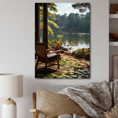 «Lakehouse Bench Relaxation II - Lakehouse», reproduction d'art sur toile