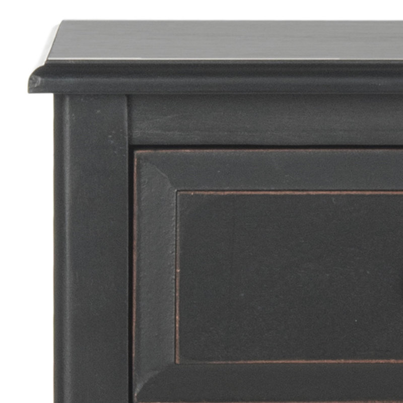 Santa Cruz Side Table with Storage, Distressed Black