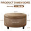 Repose-pieds rond avec rangement en similicuir Duanys-1542466751