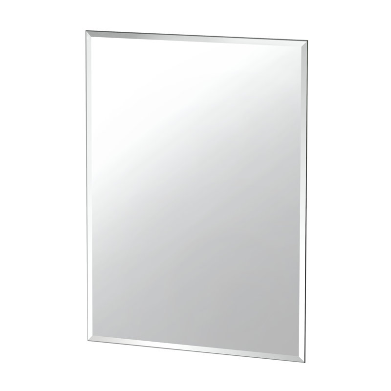 Flush Mount Frameless Beveled Wall Rectangle Mirror | Mount Landscape or Portrait, 31.5" H x 23.5" W