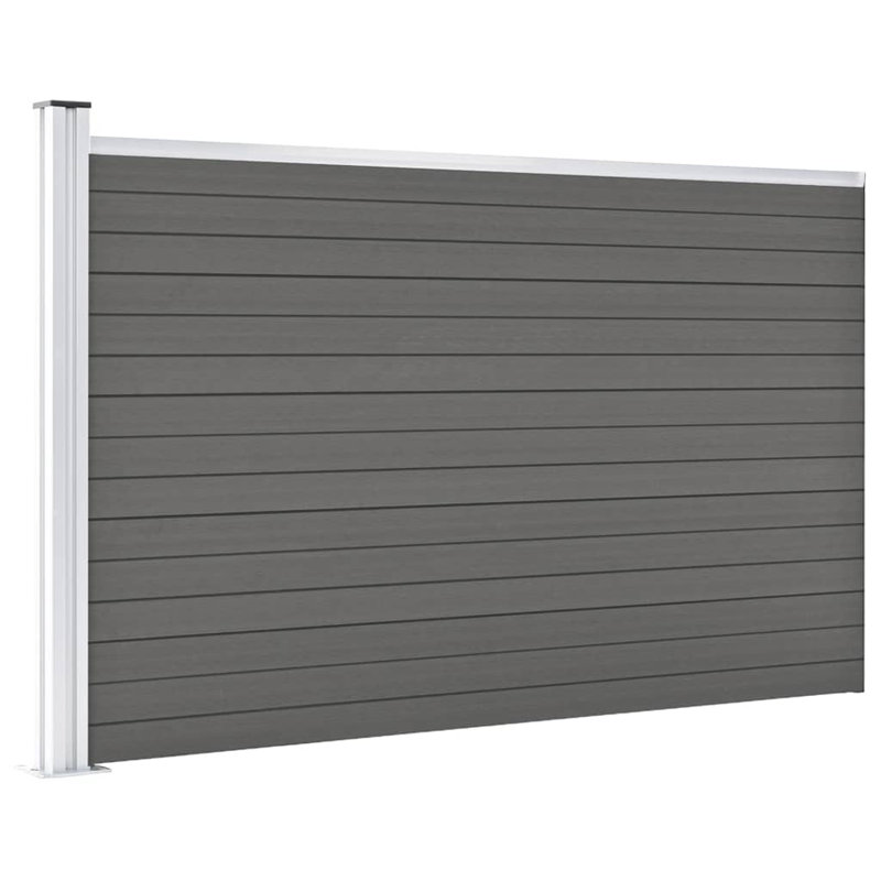 Clôture de jardin VidaXL WPC 68,9 po x 41,3 po, Gris