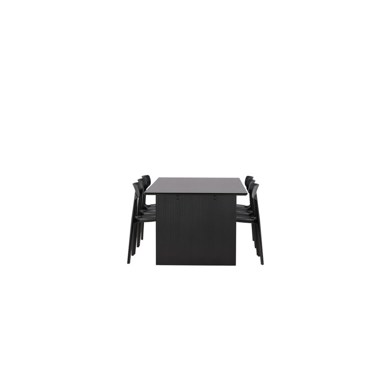 Hotchkiss 6 - Person Dining Set, Black, Black