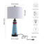 Ensemble de 2 lampes de table phare avec veilleuse, lampe de chevet nautique côtière avec ports USB et ampoules gratuites, base en résine bleue