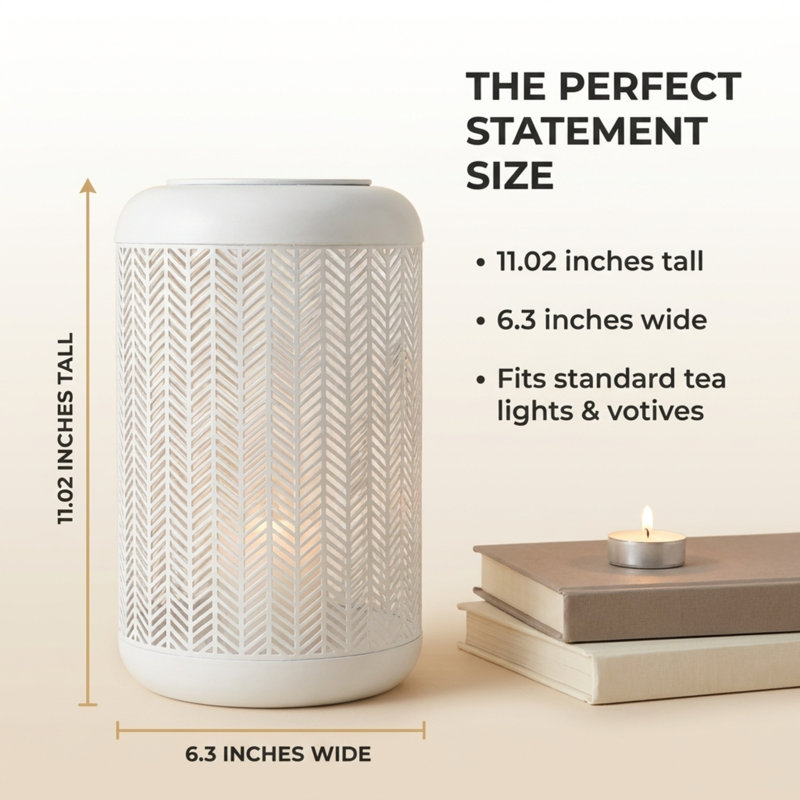 Metal Tabletop Lantern, 6.3" H x 6.3" W x 11.02" D