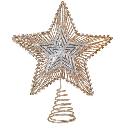Décoration pour sommet de sapin étoile de Noël scintillante