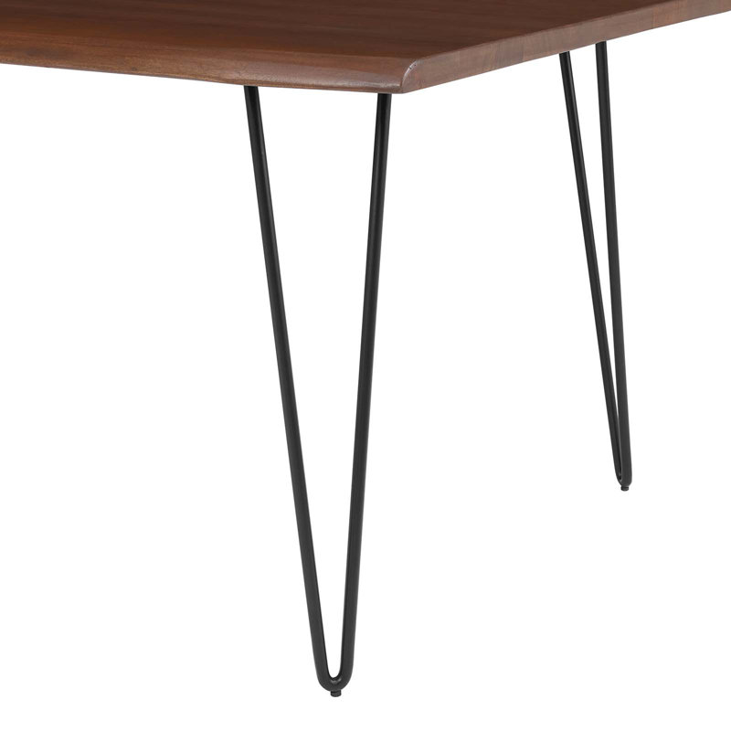 Ardor 60" Black Walnut Acacia Wood Dining Table with Hairpin Legs
