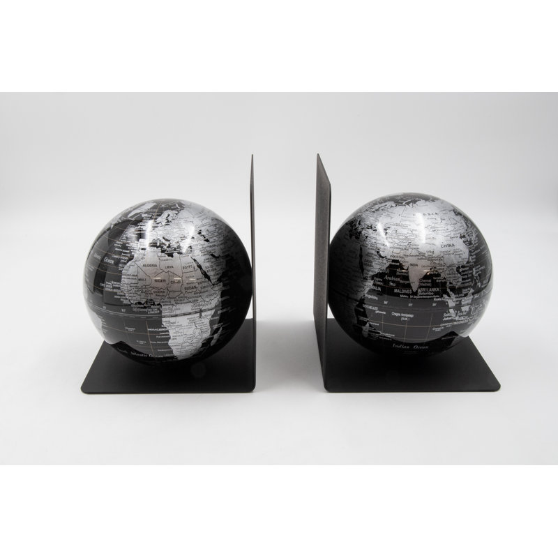 Metal Non-Skid Bookends, Black