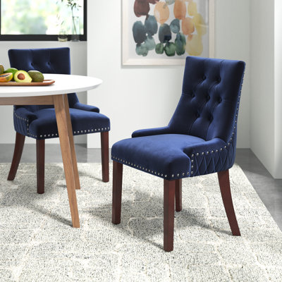 Willa Arlo Interiors Bernyce Tufted Velvet Upholstered Dining Chair ...