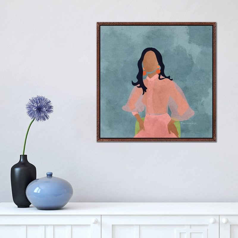 Shaena by Reyna Noriega - Print on Canvas, Brown Framed, 45.72 cm H x 45.72 cm W