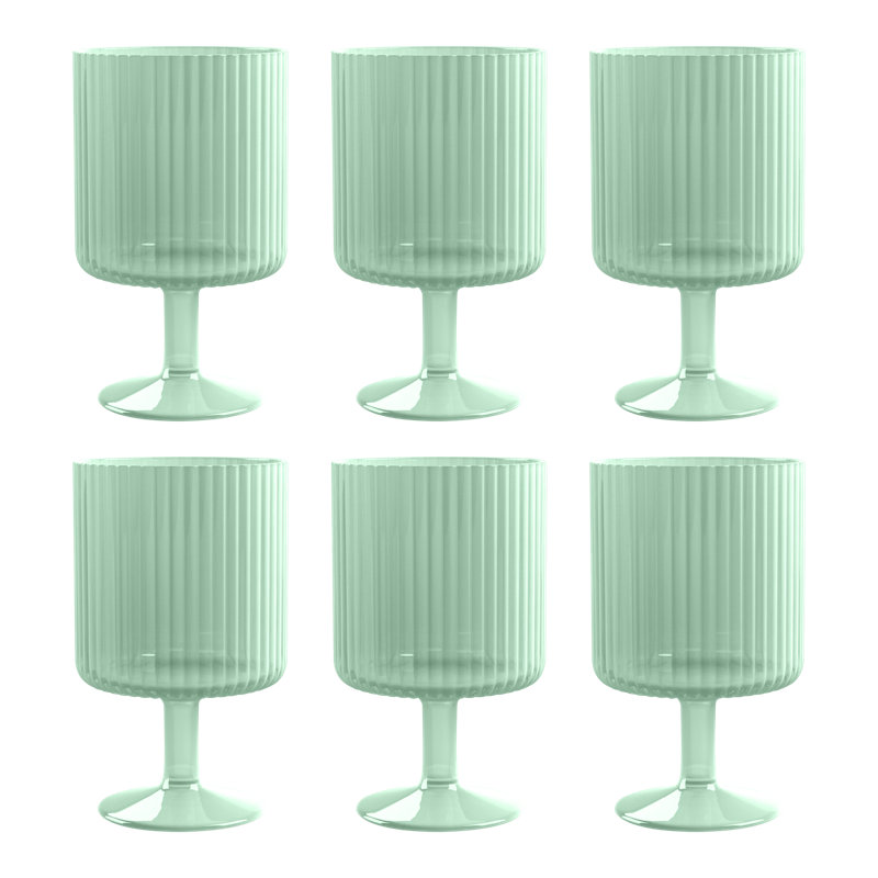 Cataline Acrylic Wine Glass Set, Mint Green