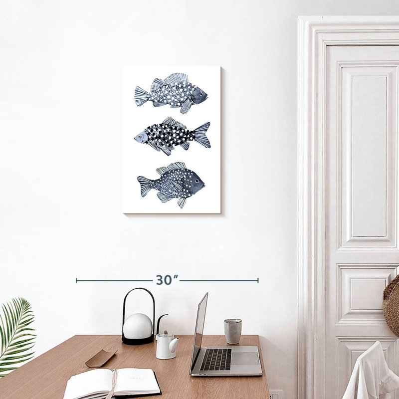Brampt Blue Fish I, 24" H x 16" W