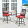 Arsalaan 29"W Enlarged Swivel Metal Outdoor Bar Stools with Cushion