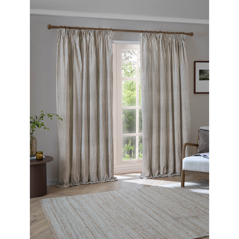 Hebden 100% Cotton Room Darkening Curtain Panel Pair, Brown, 117cm Width x 137cm Drop