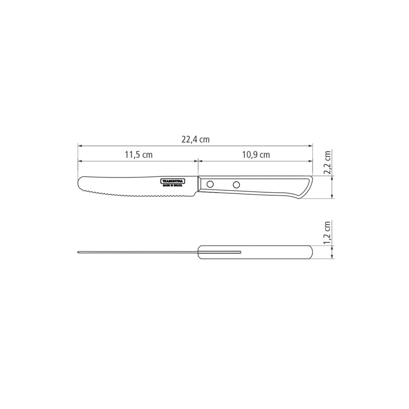 Tramontina Dishwasher-safe Wooden Handle 6 Pcs. Fruit/Tomato Knife Set