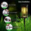 Modern Solar Powered Led Pathway Lights, Waterproof Black Stake Lamps With A Warm White Glow For Gardens & Walkways