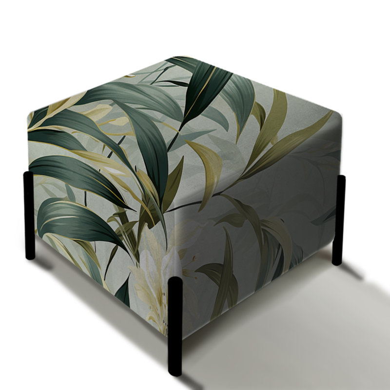 Bamboo Whispers - motif tropical II - repose-pieds carré tropical