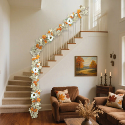 5,74 pieds d'automne guirlande feuille d'érable suspendue vignes guirlande automnale feuillage guirlande de l'Action de grâce décor pour la maison mariage foyer fête de Noël