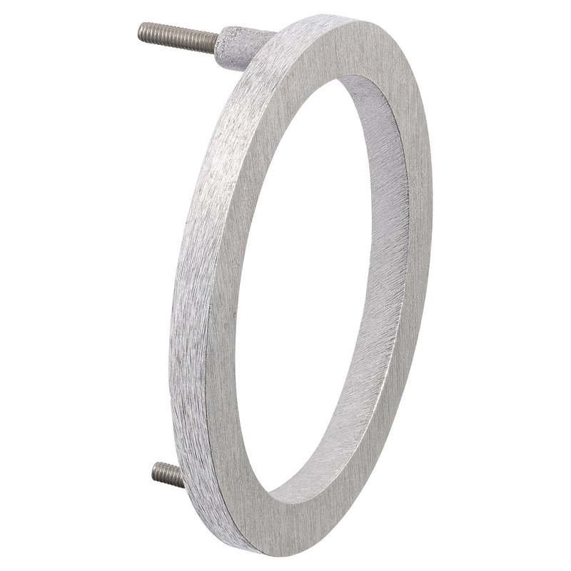 l 4 pi 5 po x Numéro de maison à fixation flottante, Aluminium poli, 0