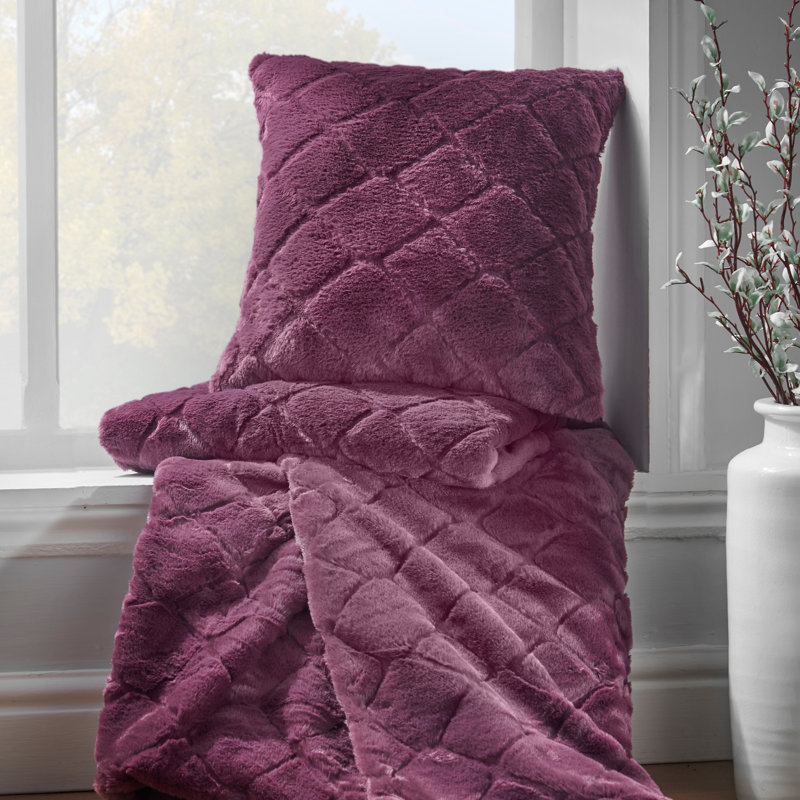 Cosy Diamond Cushion with inner and Cover, Plum