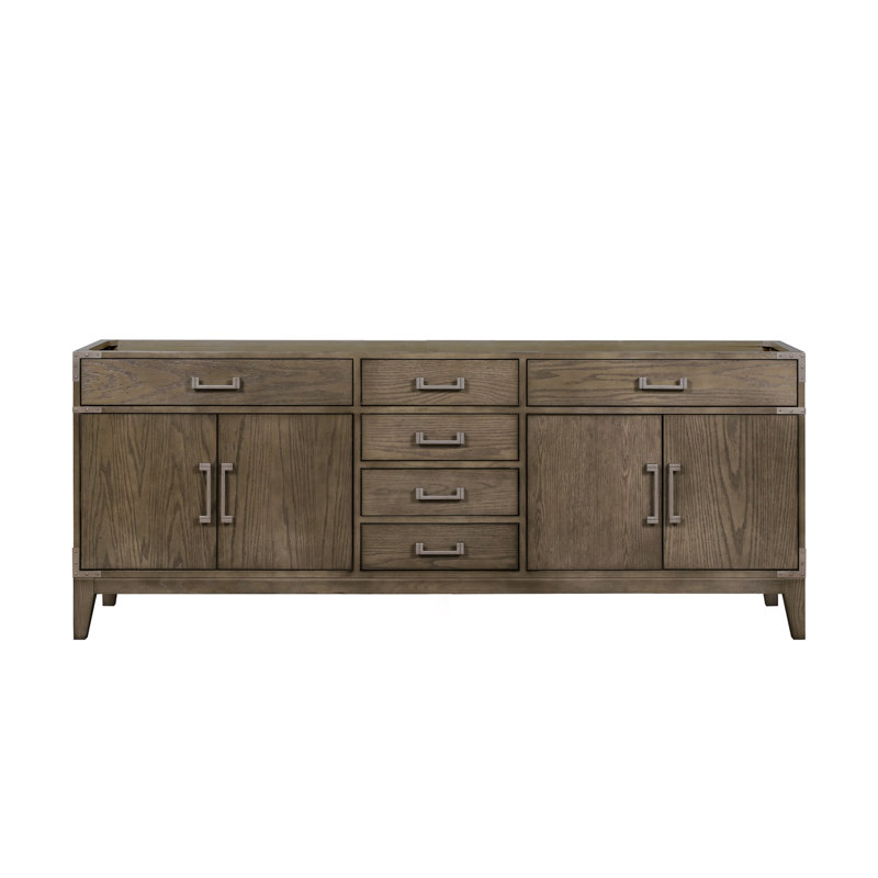 Meuble-lavabo double l 84 po x P 22 po Laurel, Chêne gris