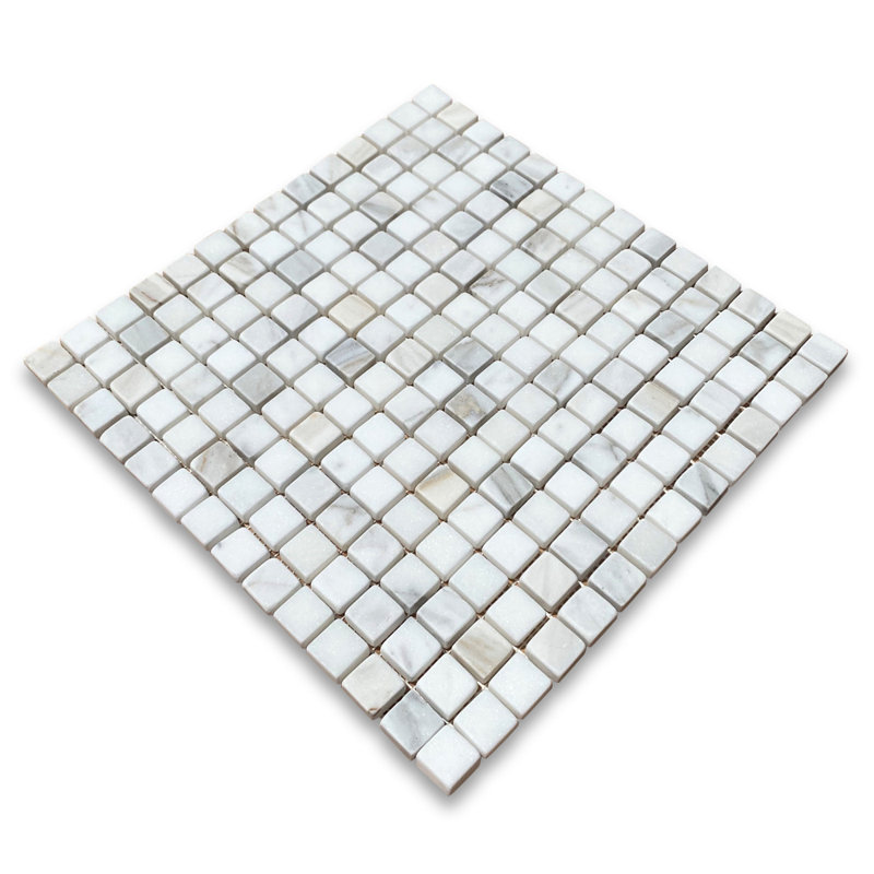 Carreau de mosaïque en marbre 12 po x 12 po Calacatta, Gris