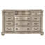 Commode luxueuse de style européen avec 11 tiroirs et insert en marbre véritable pour les chambres traditionnelles
