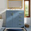 Ensemble de meuble-lavabo 36 po avec lavabo en céramique, armoire de rangement en bois massif, ensemble de meuble-lavabo autoportant avec 3 tiroirs et portes à fermeture douce-114763407