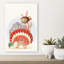 Coquillages océaniques et poissons, impression d'art mural côtier rétro-475674095