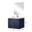 Meuble-lavabo simple bleu marine l 24 po x P 22 po, comptoir en marbre de culture, miroir et robinet de 18 po, résistance aux égratignures et aux taches à long terme - fabrication-1362592734