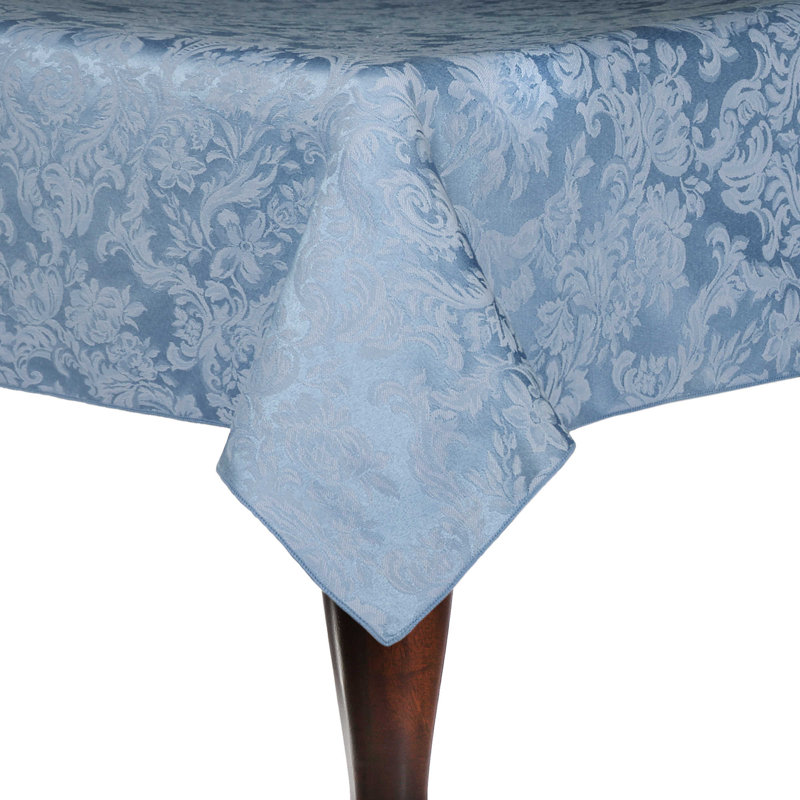 Miranda Solid Color Tablecloth, 144" x 60", Slate Blue, 5