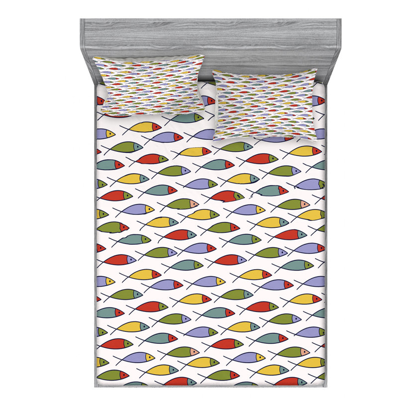 Microfiber Sheet Set, Queen Sheet Set with Fitted Sheet