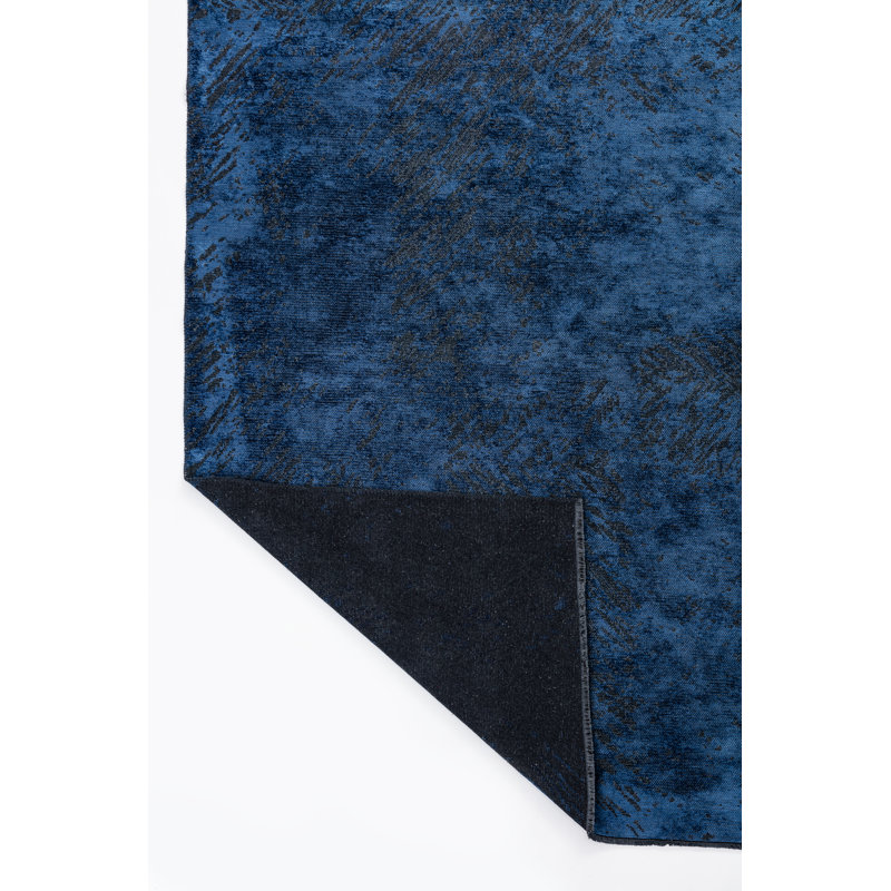 Rapture Blue/Black Abstract Luxury Area Rug, Rectangle 7'10" x 9'10"