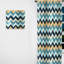 Chevron géométrique bleu et beige - Rideau en velours glamour - obscurcissant - 1 panneau-107561490