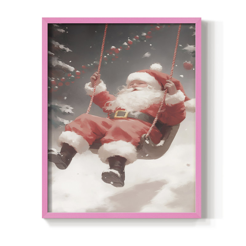 «Christmas Holiday Art», série 2-LXV, reproduction encadrée - bois massif, Rose, 15" H x 12" W