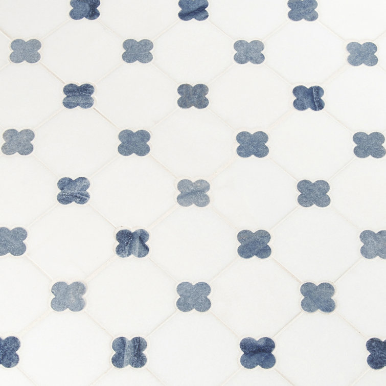 Azula 11.75" x 12.2" Marble Mosaic Tile