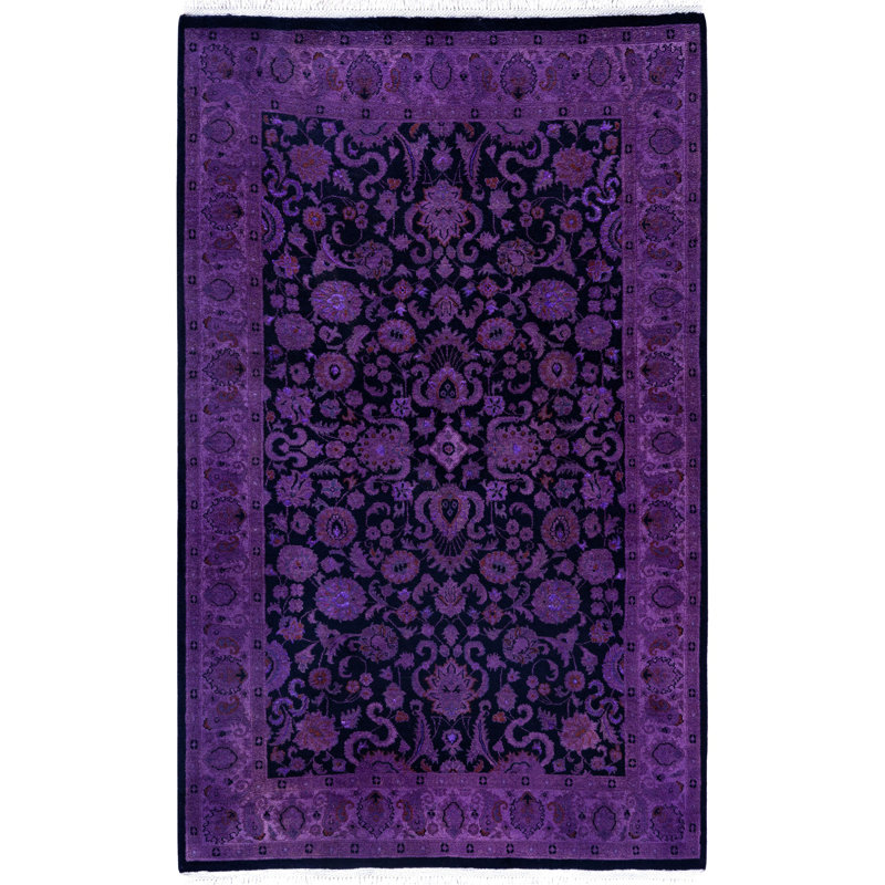 Overdyed One-of-a-Kind 4' 1" X 6' 6" Hand Knotted Area Rug