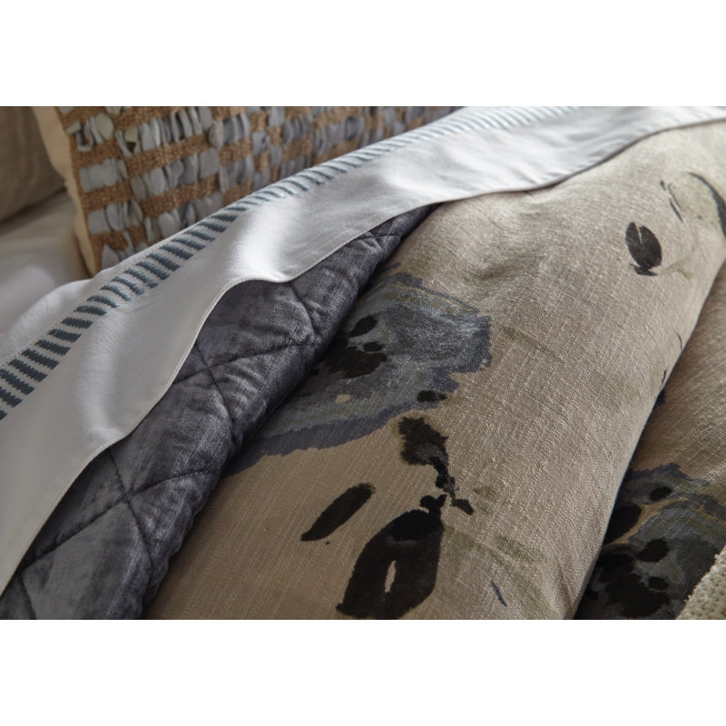 Chatteel, shampooing, pierre à chaux, roi, Taie décorative de très grande taille, Motif floral bleu / blanc