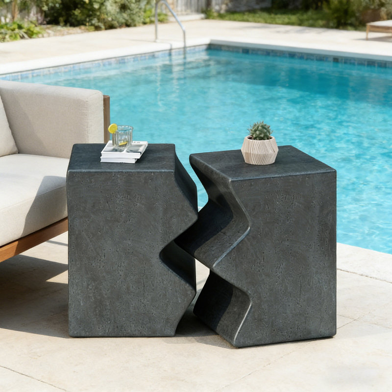 Haven Modern MGO Rectangular Side Table, Gray