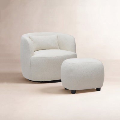 Avorie Swivel Armchair with Ottoman