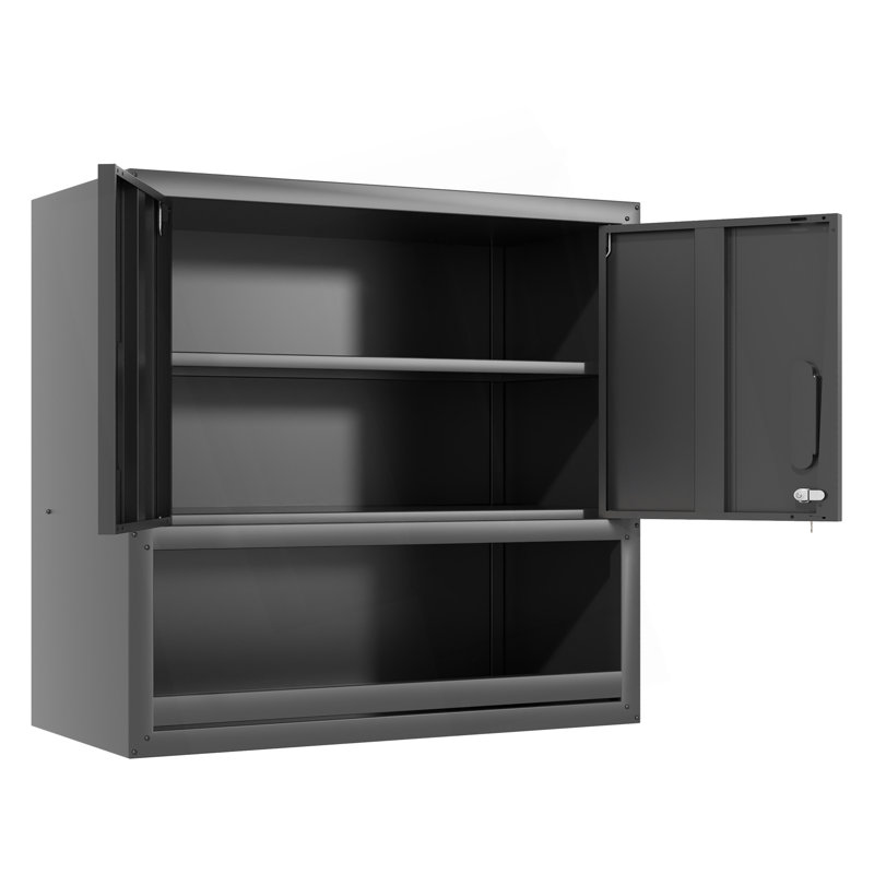 Armoire de rangement murale en métal avec porte verrouillable et 1 tablette