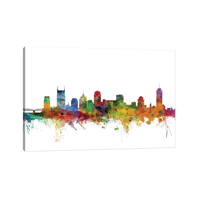 Nashville, Tennessee Skyline by Michael Tompsett - Wrapped Canvas Gallery-Wrapped Canvas Giclée, 20.32 cm H x 30.48 cm W