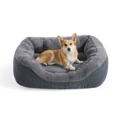 Dog Beds For Small Medium Dogs Washable, Calming Warming Soft Calming Sleeping Durable Pet Bed With Anti-Slip Bottom (25"X21"X8")