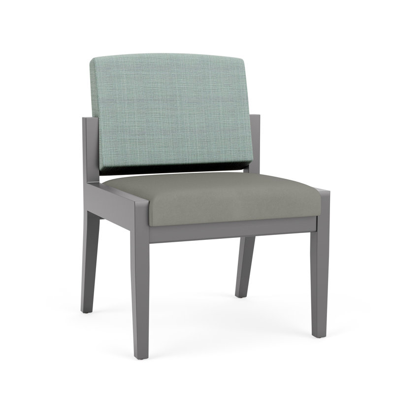 Chaise d’invité Amherst, Étain, Chambray écume de mer / Patriot Plus colombe