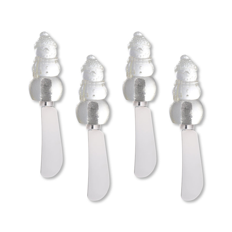 Chilly Snowman Transparent Polyresin Cheese Spreader, S4