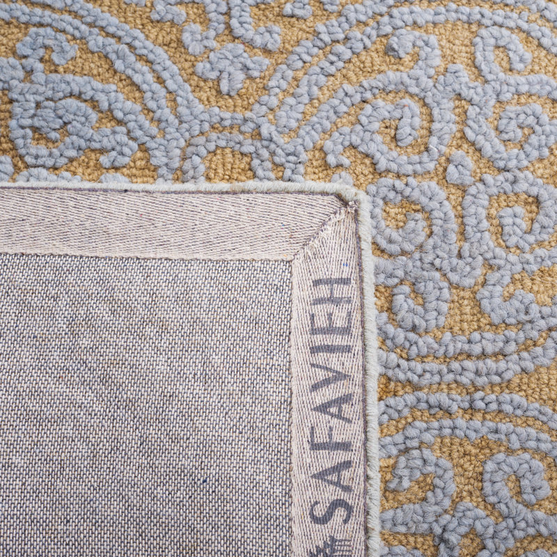Tapis géométrique en laine touffeté à la main Sadik, Rectangle 2 pi x 3 pi