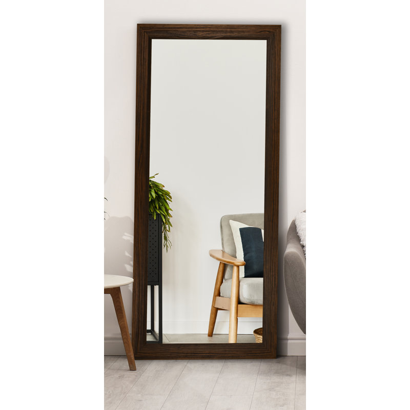 Solid Wood Flat Mirror, 70.75" x 31.75", Brown